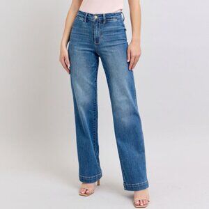 Judy Blue High Waist Contrast Thread Straight Jeans